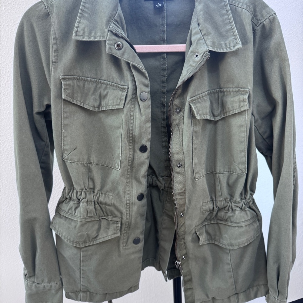 ANA Olive Green Utility Jacket with Drawstring Waist. Size S